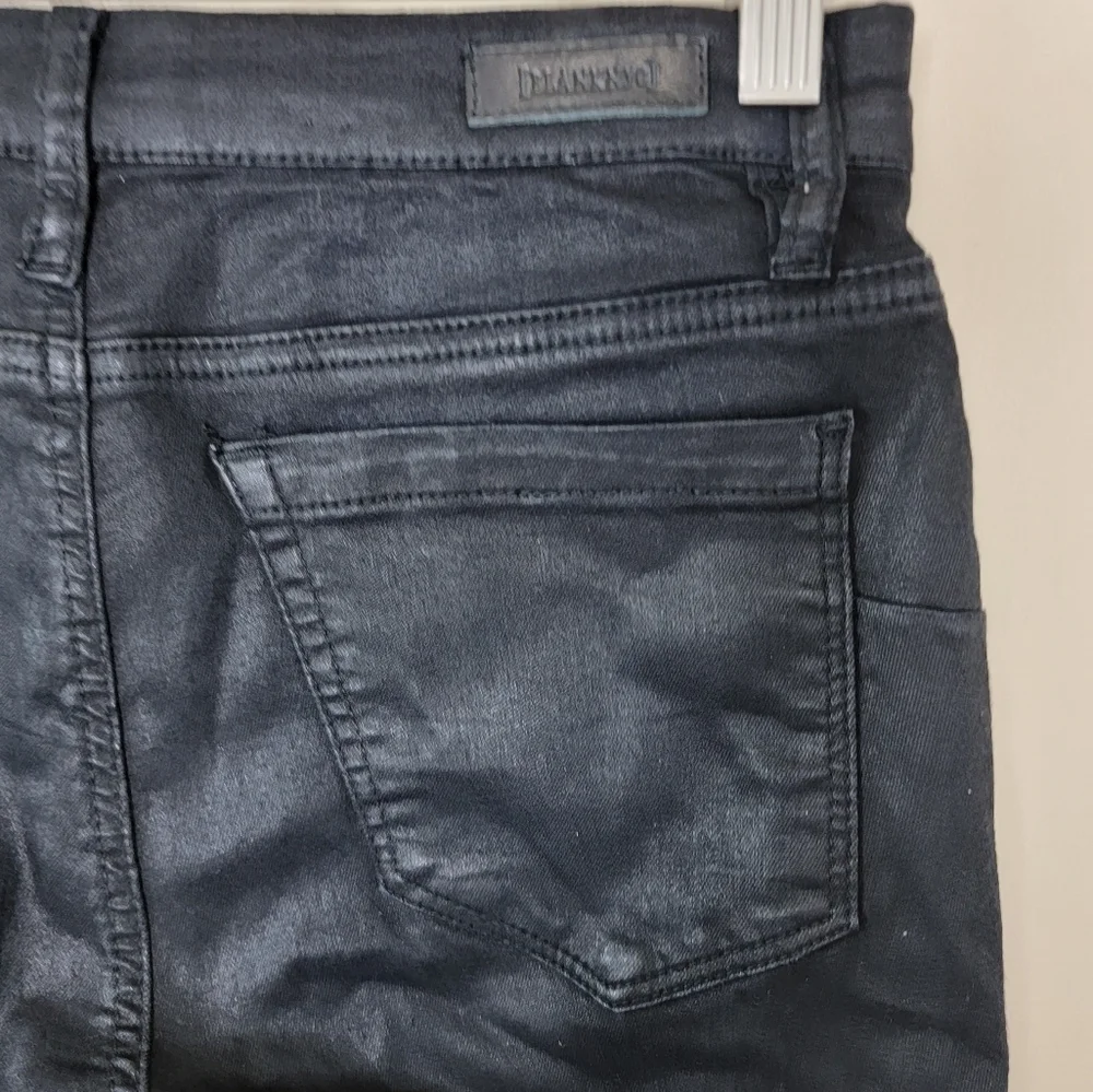 Blank NYC The Bond Black Coated Skinny Jeans Size 27